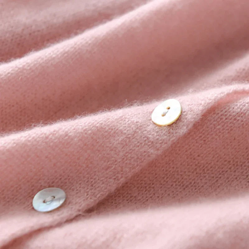 Margo & Main – pink asymmetric button knit sweater shell button and knit detail, US women's sizes