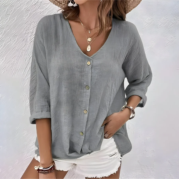 Theresa Relaxed Button Blouse