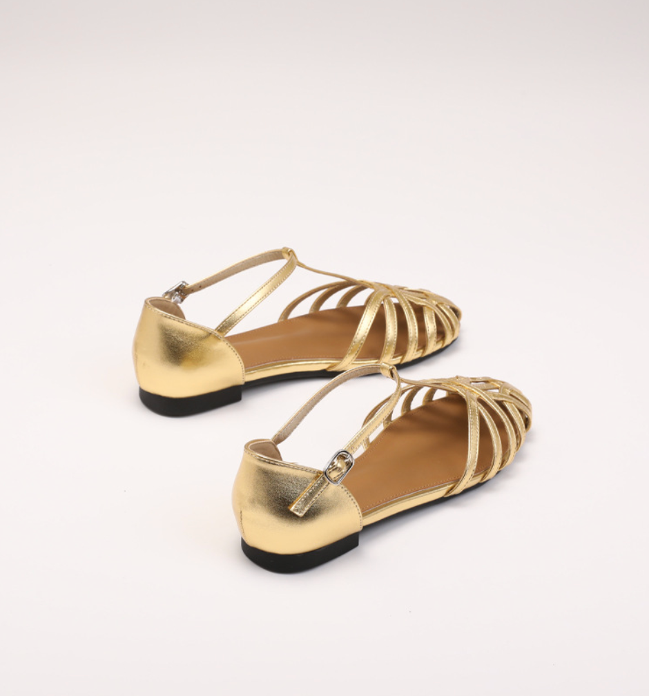 Camille Woven Ankle Strap Flats