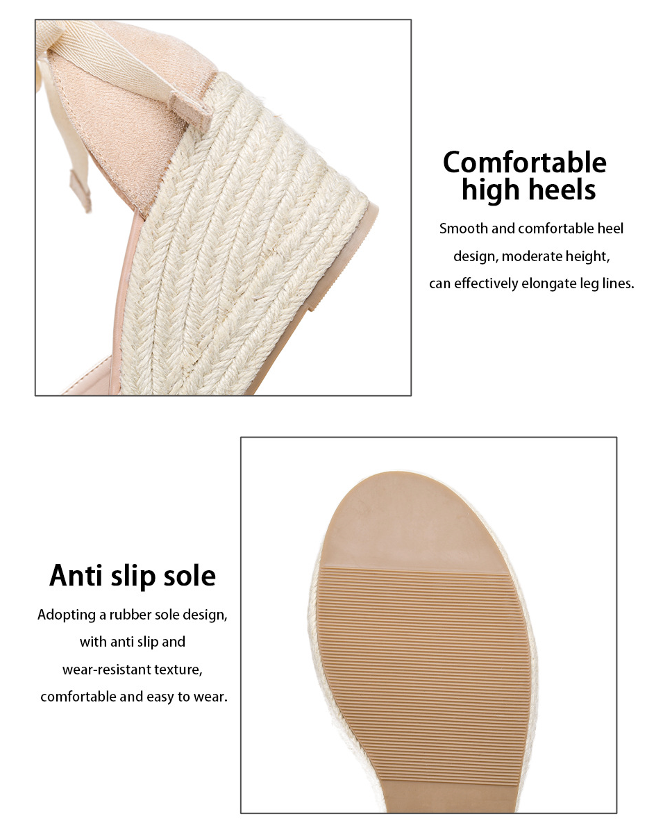Margo & Main – ankle-tie espadrille wedge sandals, detail view, US women's sizes