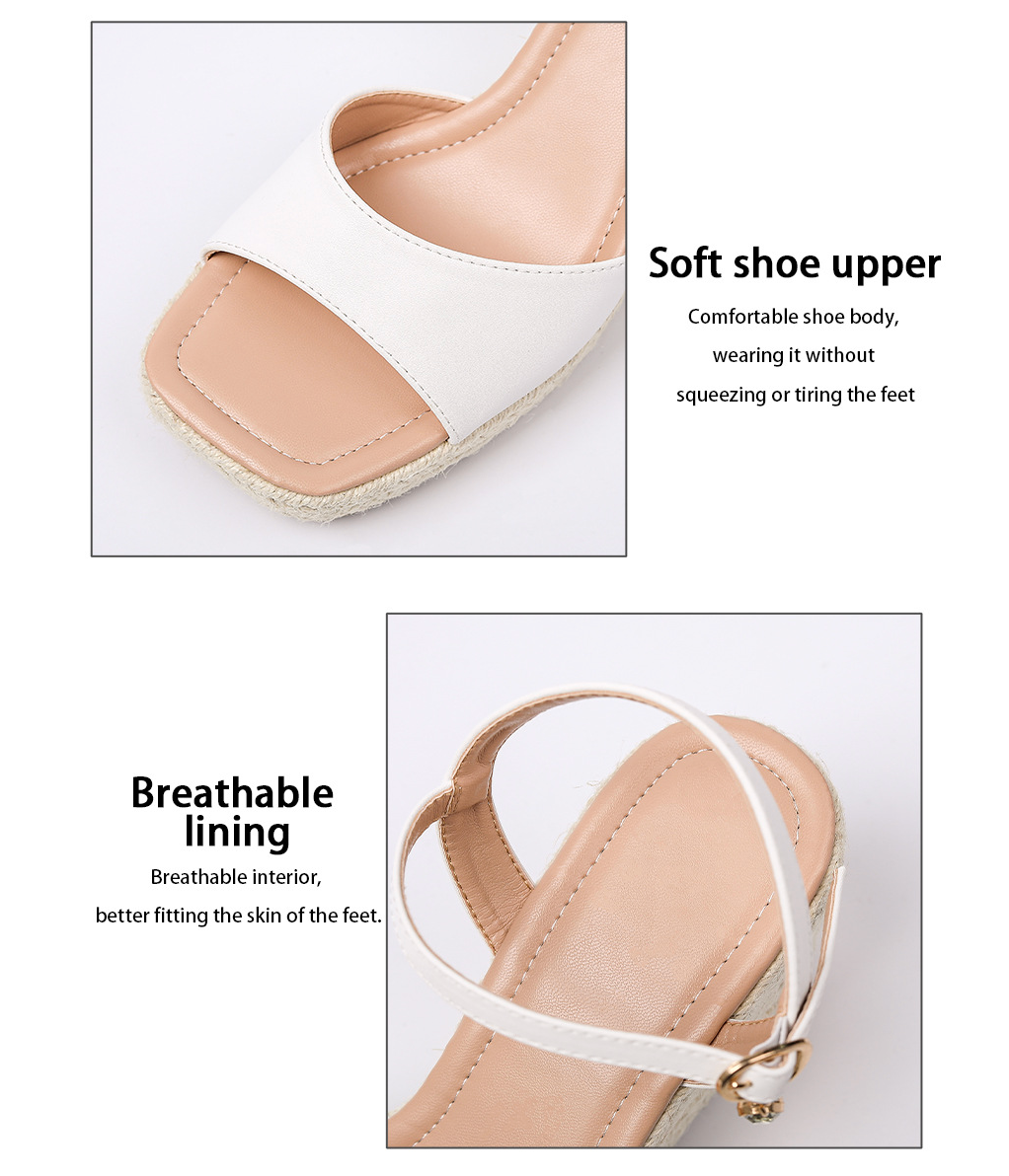 Margo & Main – rope-wrapped platform wedge sandals, back view, US women's sizes