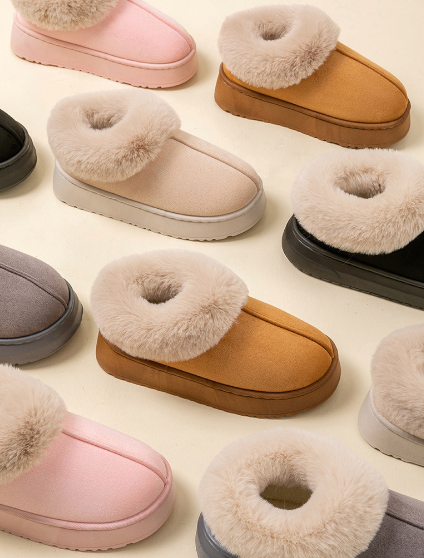 Noor Faux-Fur Lined Platform Slipper Booties