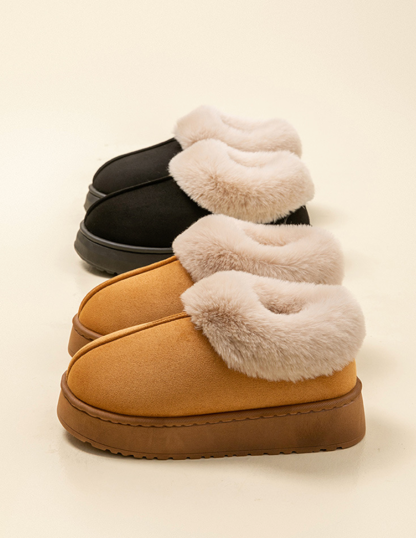 Noor Faux-Fur Lined Platform Slipper Booties