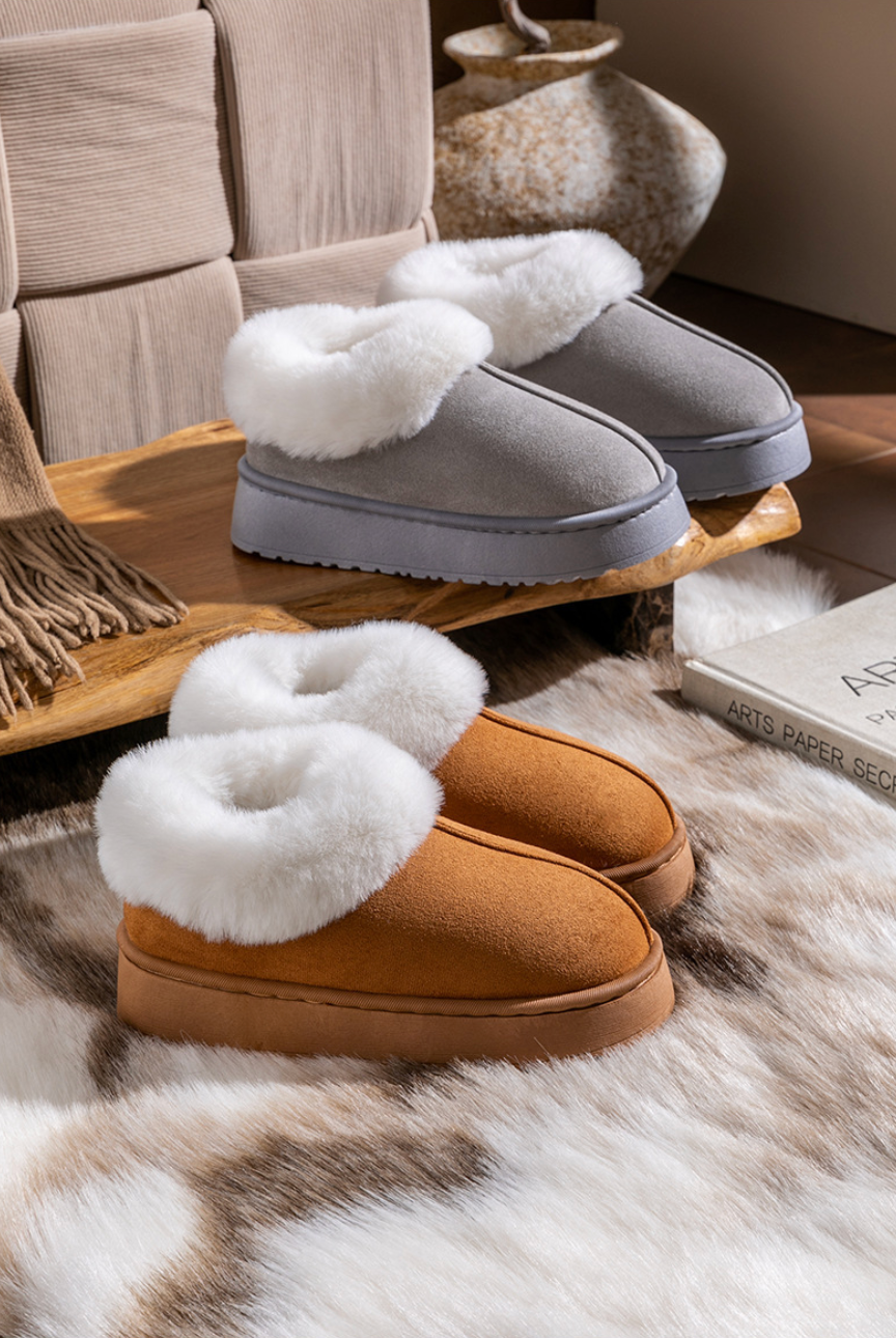 Noor Faux-Fur Lined Platform Slipper Booties