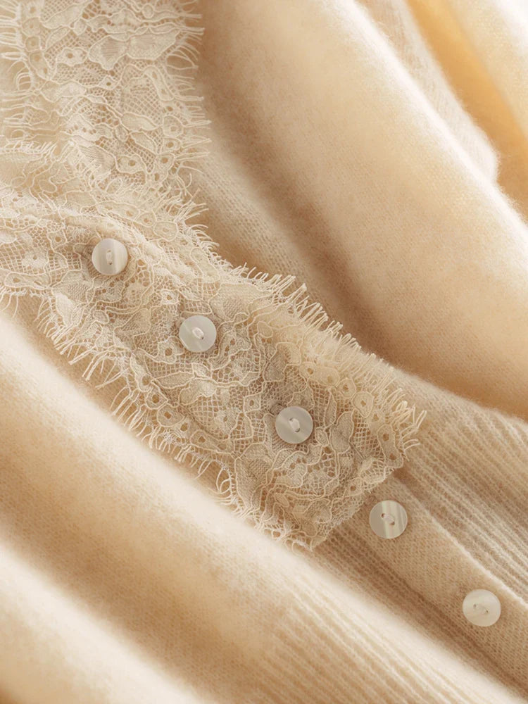 Amelia Cashmere Lace Cardigan