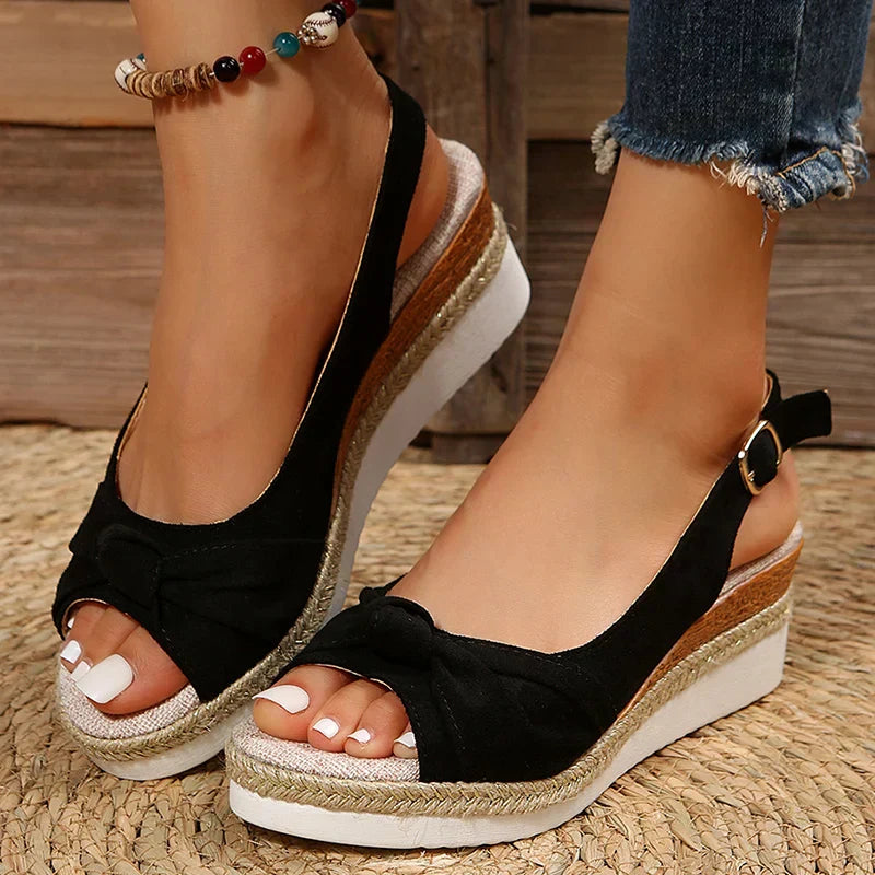 Martha Comfort Bow Wedge Sandals