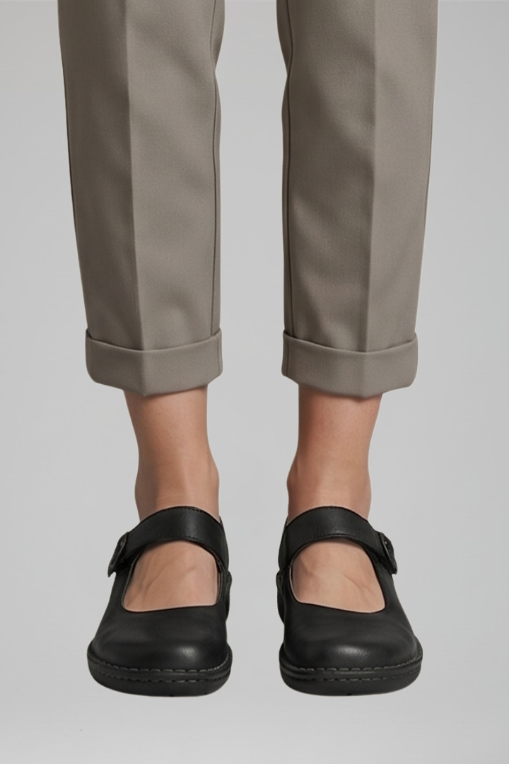 Margo & Main – Black leather Mary Jane comfort flats with buckle strap, US women's sizes