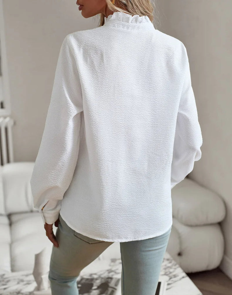 Ivy Ruffle Collar Button Blouse