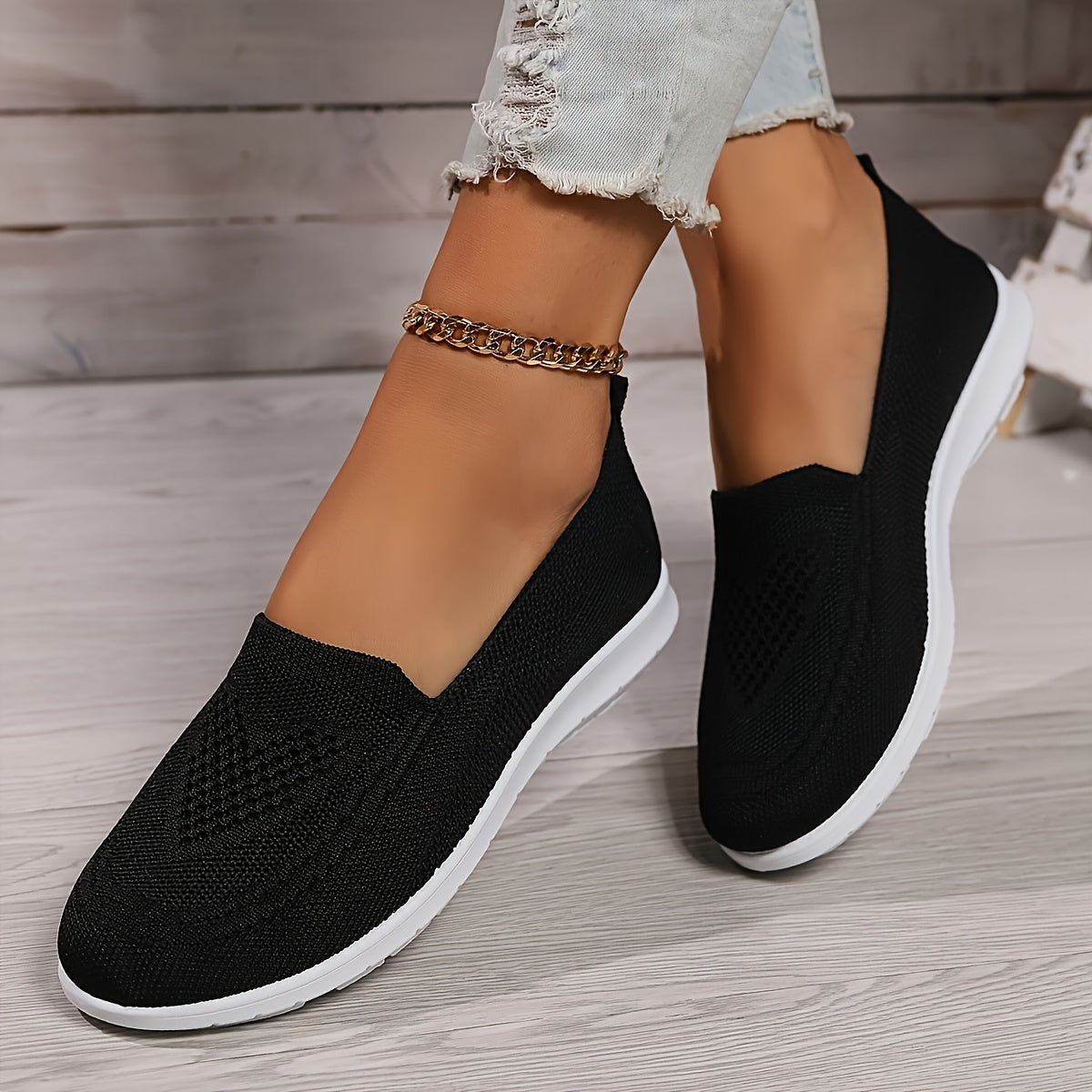 Margo & Main – breathable knit slip-on walking shoes, detail view, US women's sizes