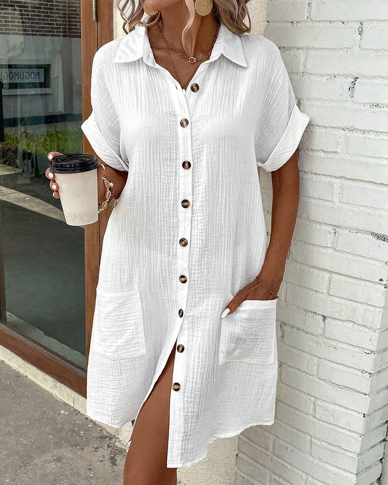 Clara Flattering Cotton Shirt Dress