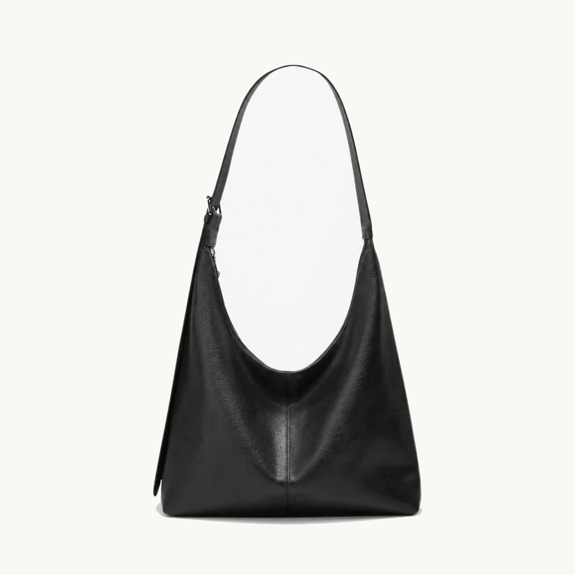 Margo & Main – Elspeth black hobo shoulder bag, studio product view on a light background