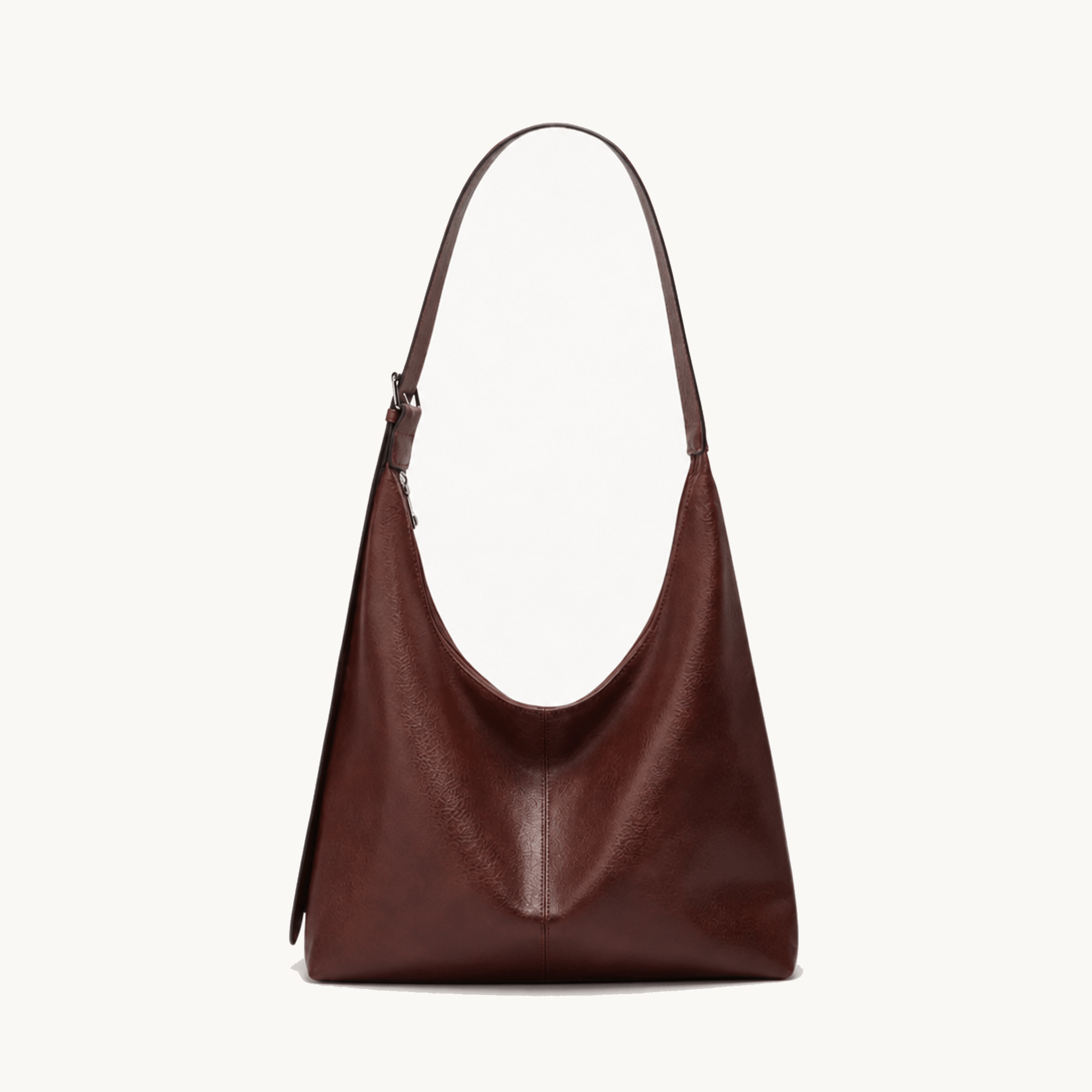 Margo & Main – Elspeth burgundy hobo shoulder bag, studio view on a light background