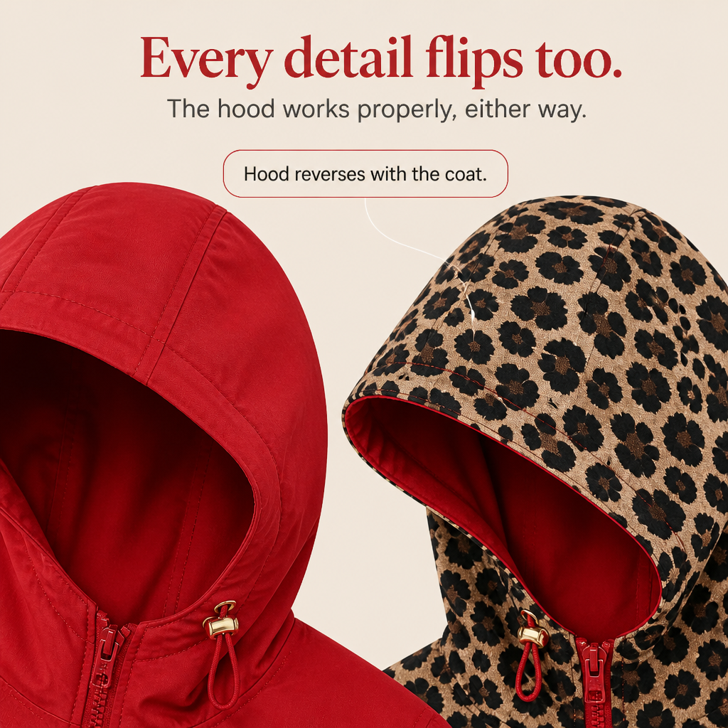 Oriel Reversible Leopard Hooded Coat