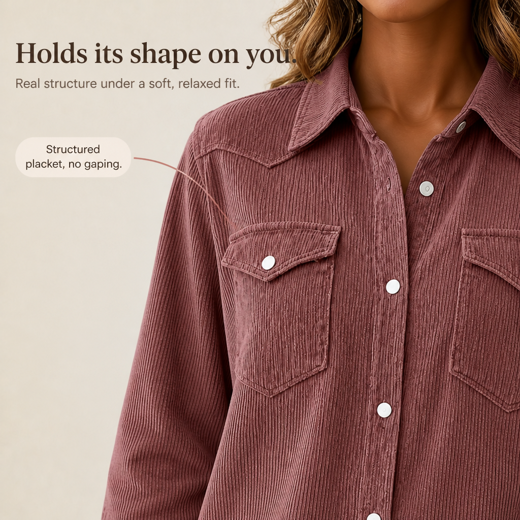Xenia Ribbed Knit Button Front Shacket