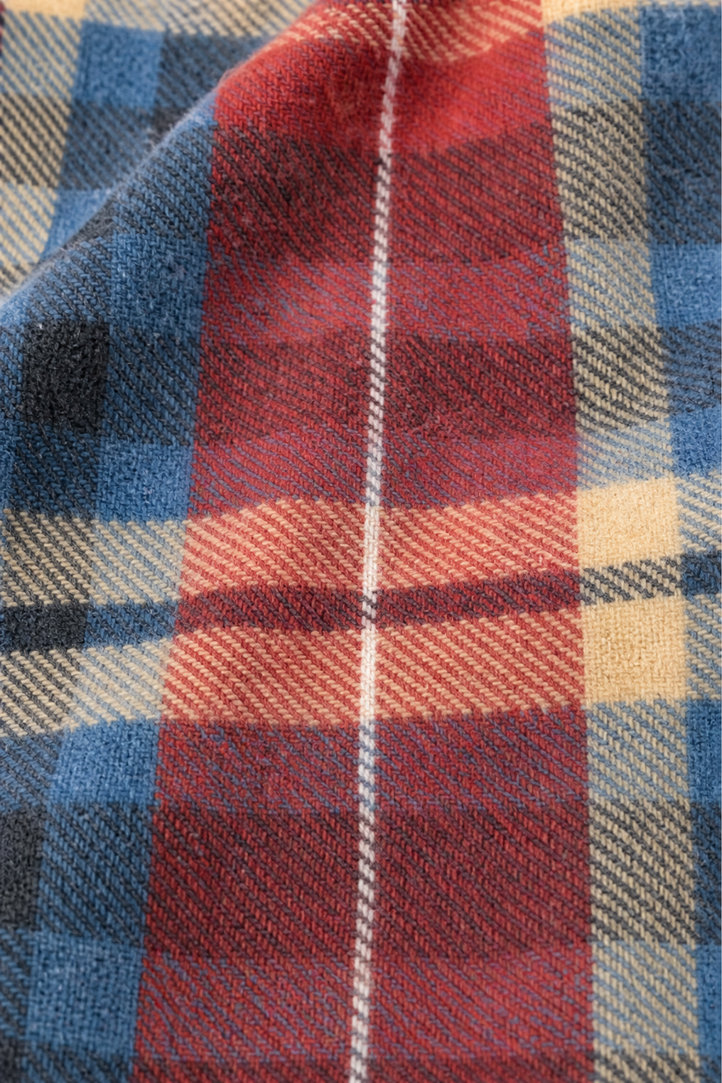 Corliss Hooded Plaid Shacket with Denim Trim