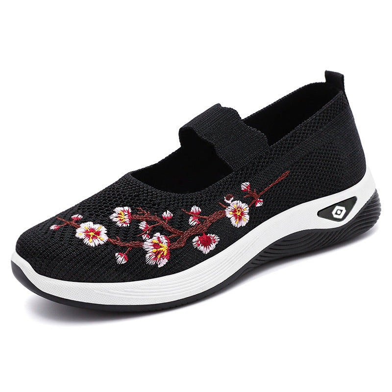 comfortable non slip shoes women lightweight breathable walking shoes floral slip on sneakers