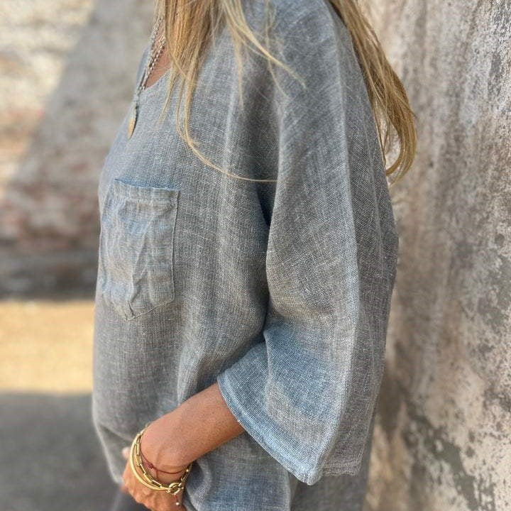 Paula Relaxed Linen Blend Top