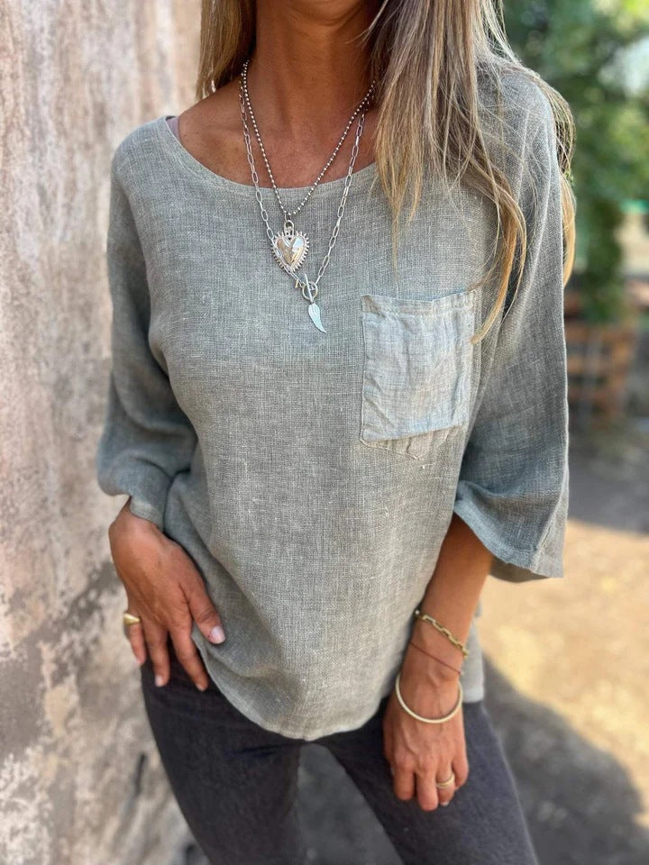 Paula Relaxed Linen Blend Top