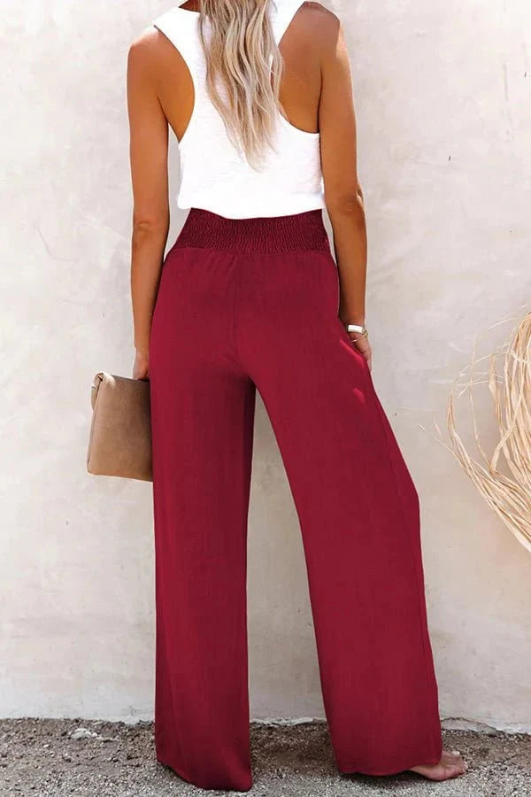 Alina Linen Blend Wide-Leg Pants