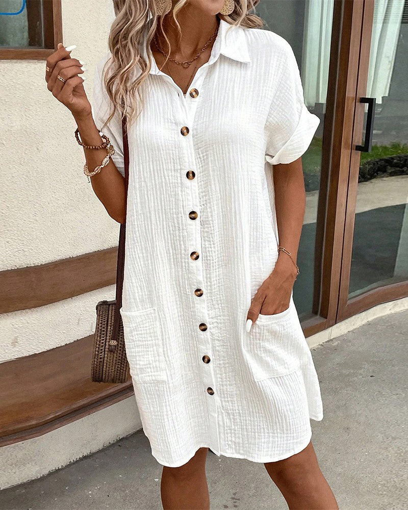 Clara Flattering Cotton Shirt Dress