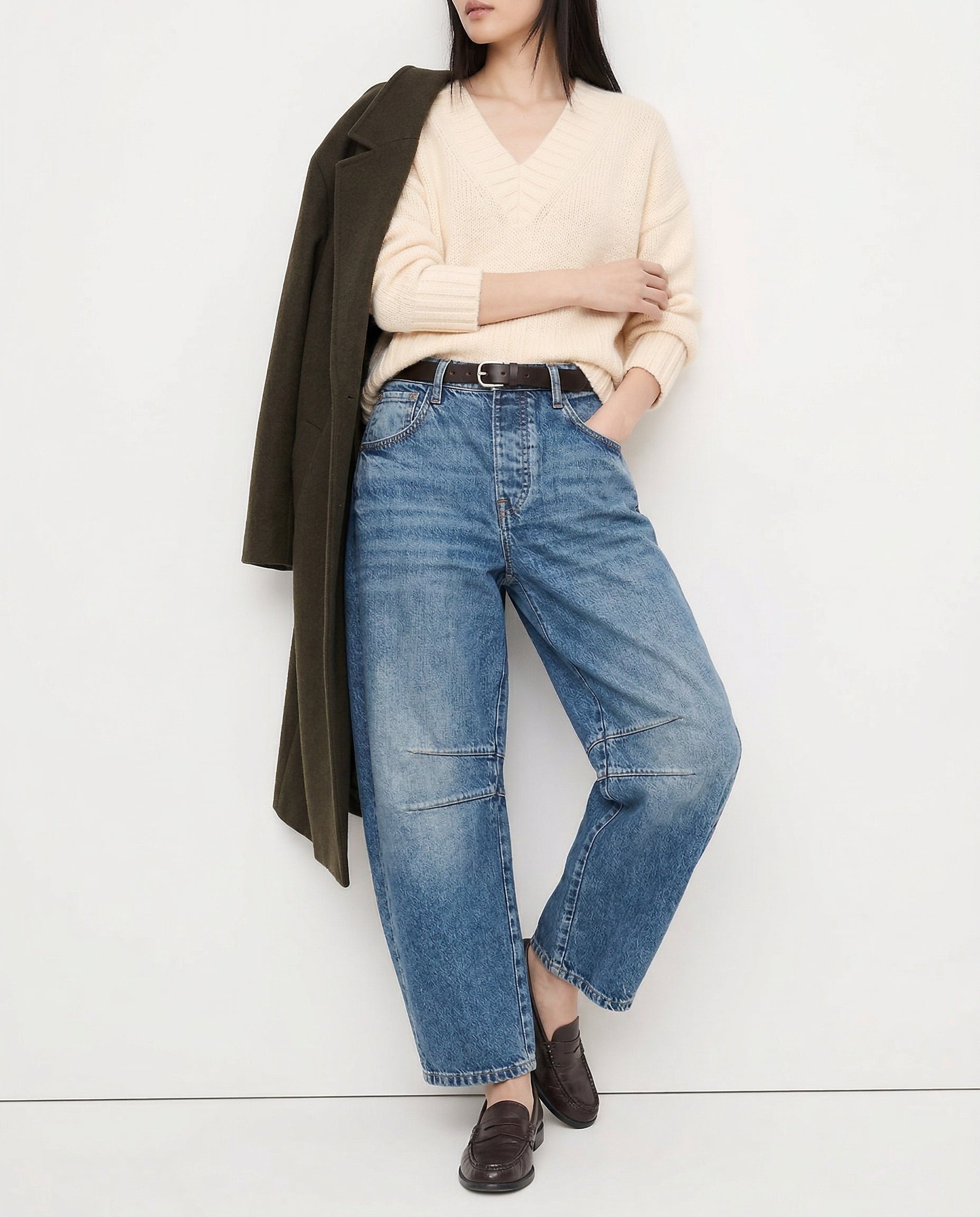 Kathleen Sculpted Barrel Leg Denim Jeans