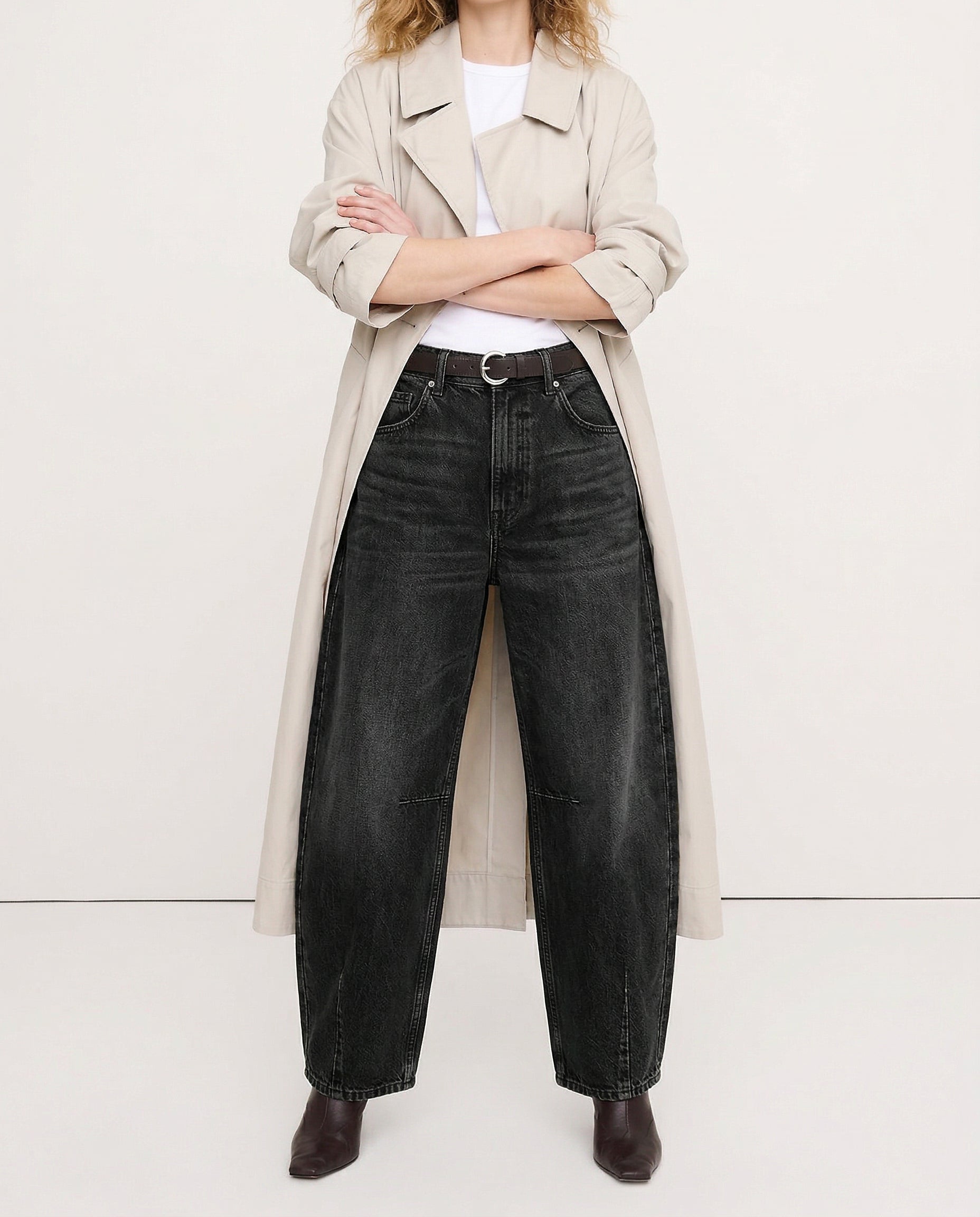 Kathleen Sculpted Barrel Leg Denim Jeans