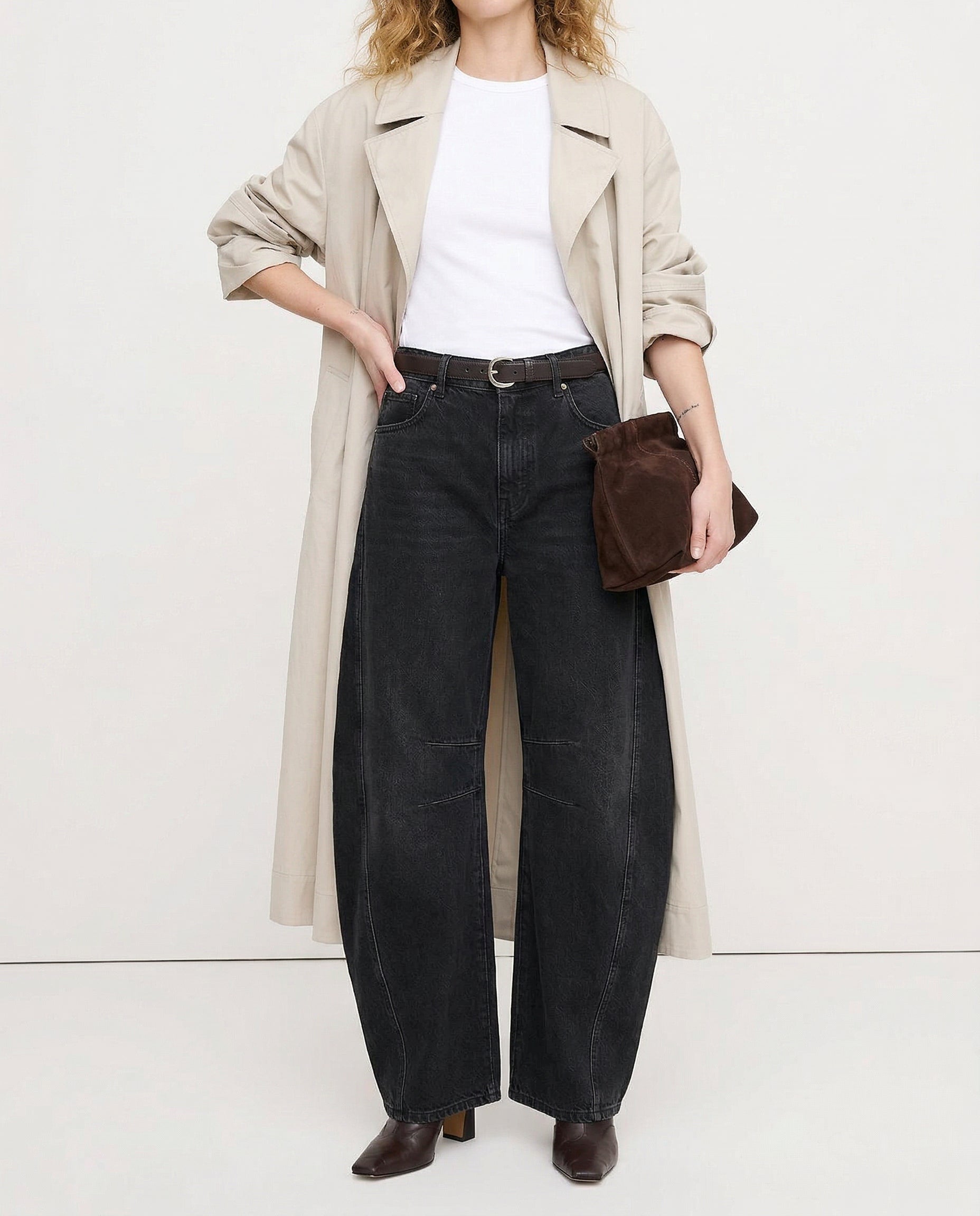 Kathleen Sculpted Barrel Leg Denim Jeans