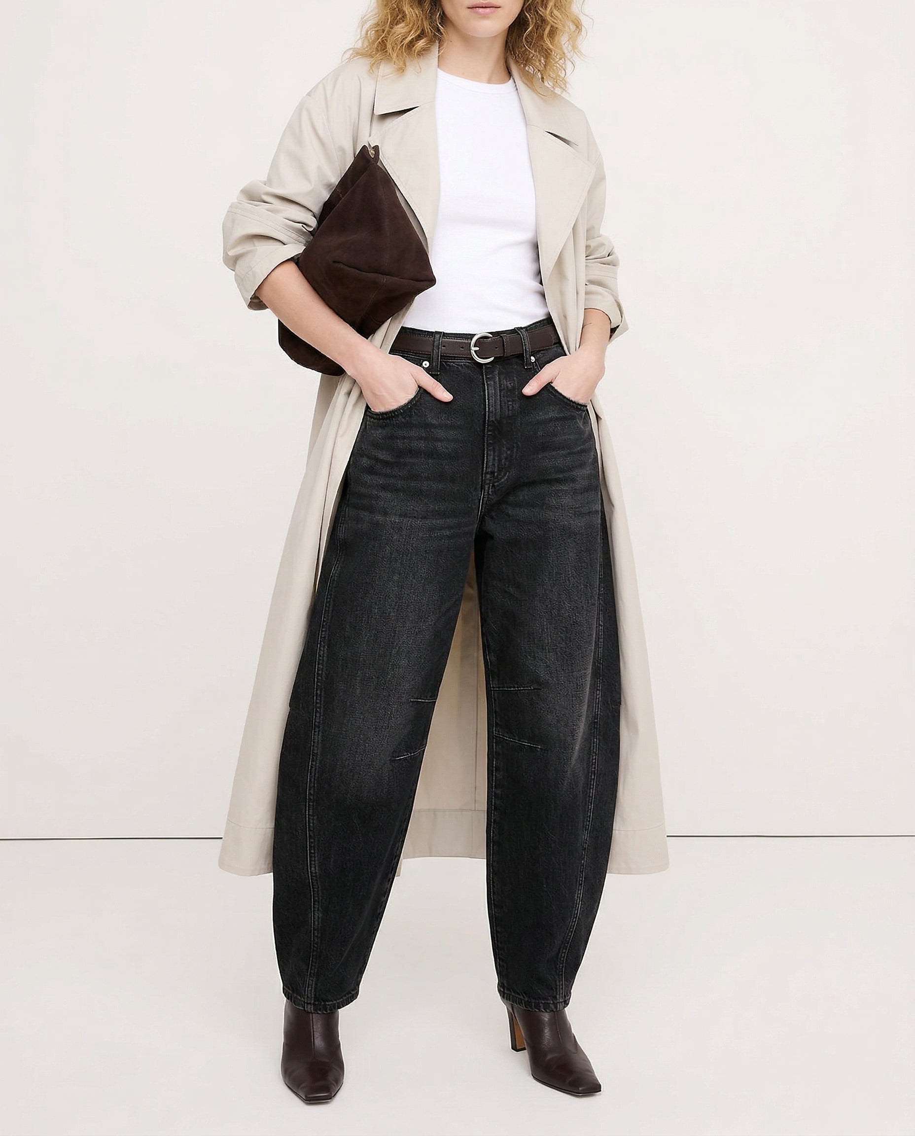Kathleen Sculpted Barrel Leg Denim Jeans