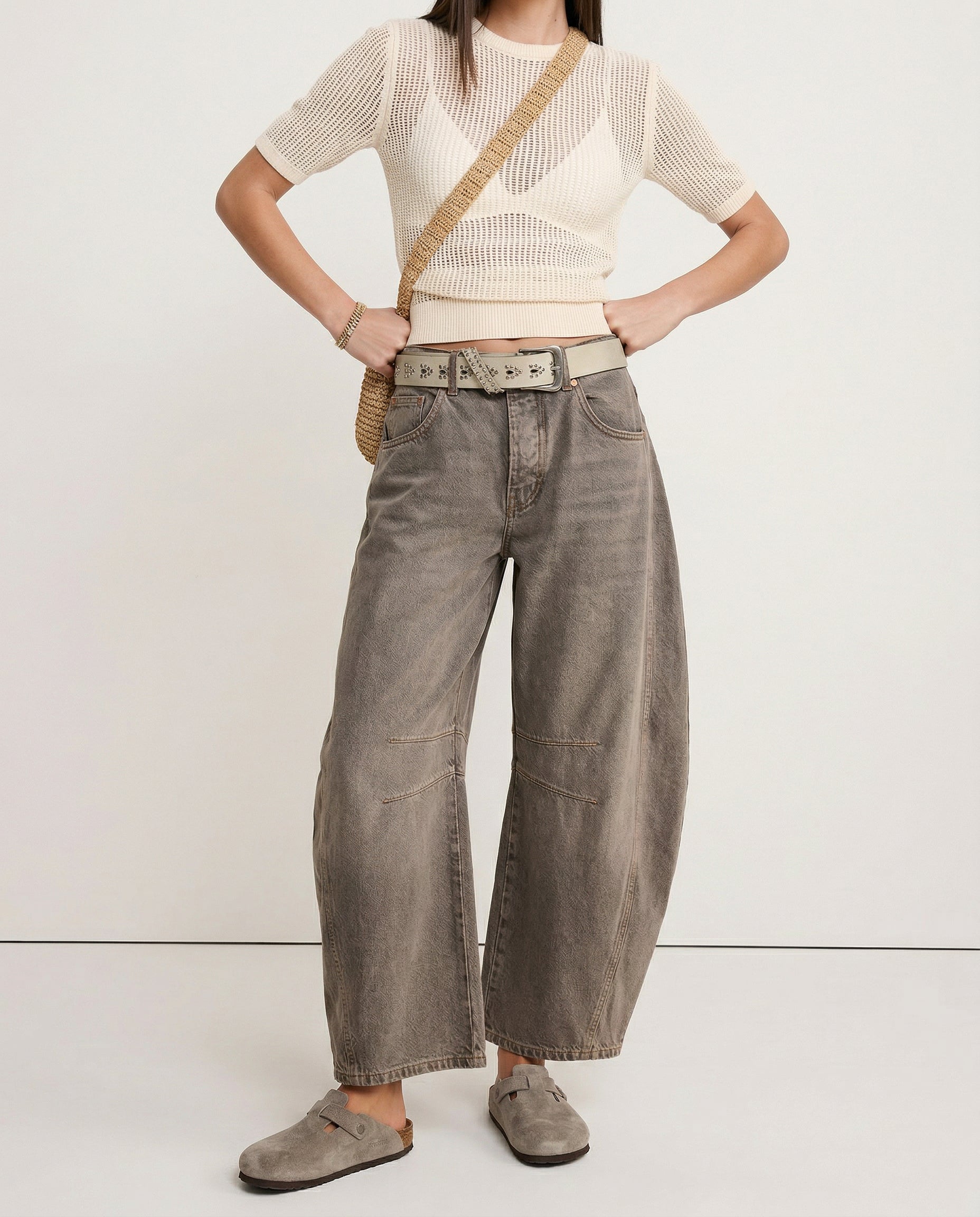 Kathleen Sculpted Barrel Leg Denim Jeans