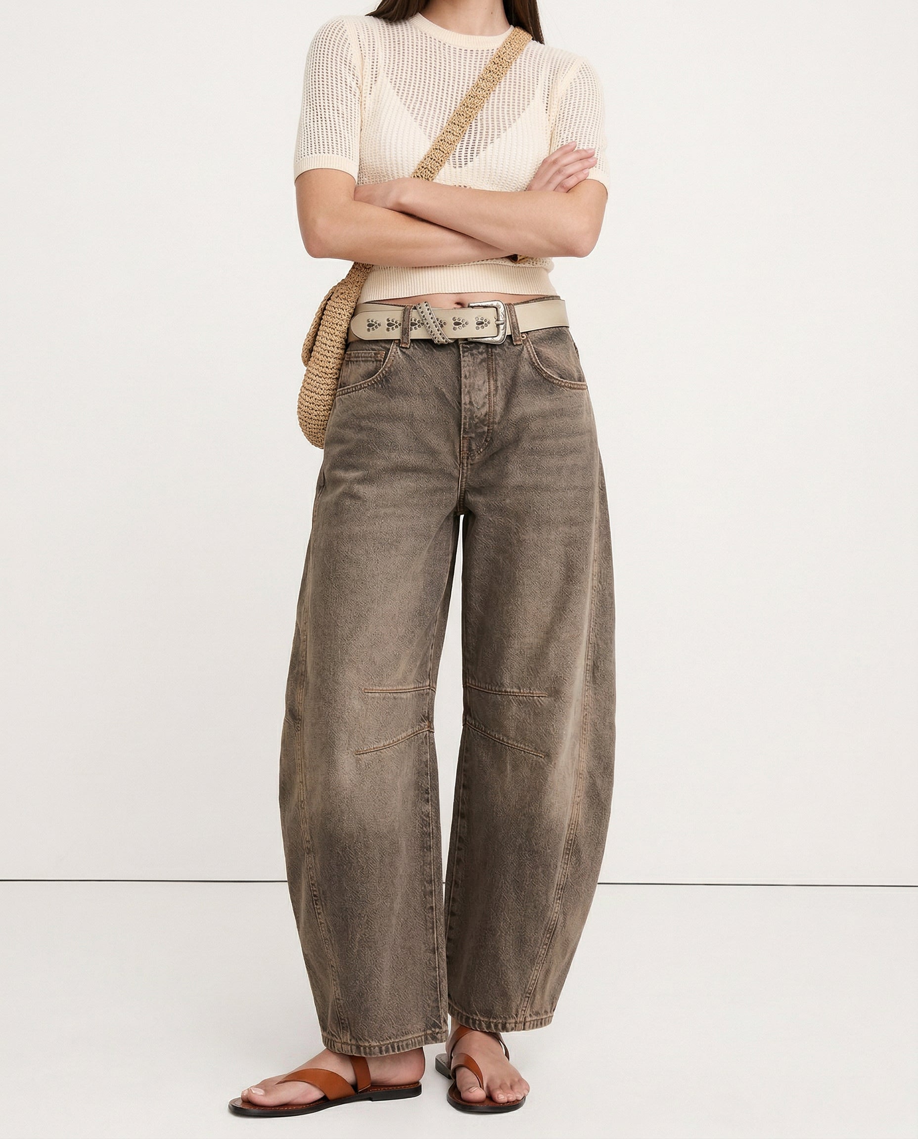 Kathleen Sculpted Barrel Leg Denim Jeans