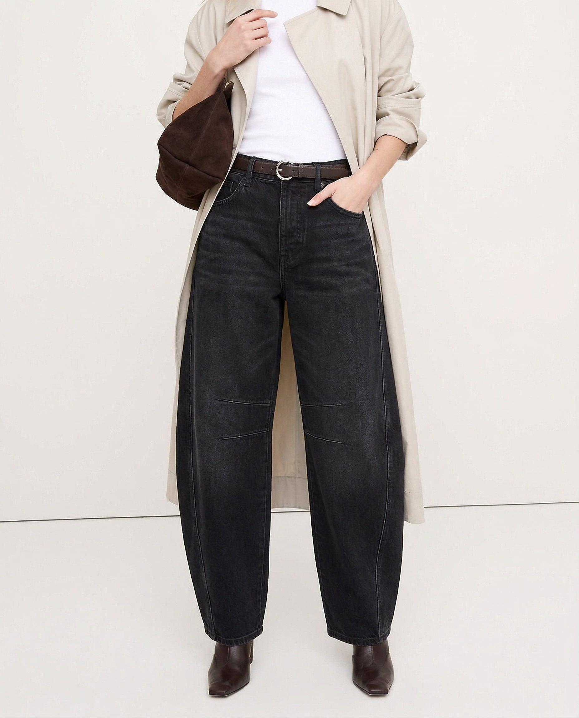 Kathleen Sculpted Barrel Leg Denim Jeans