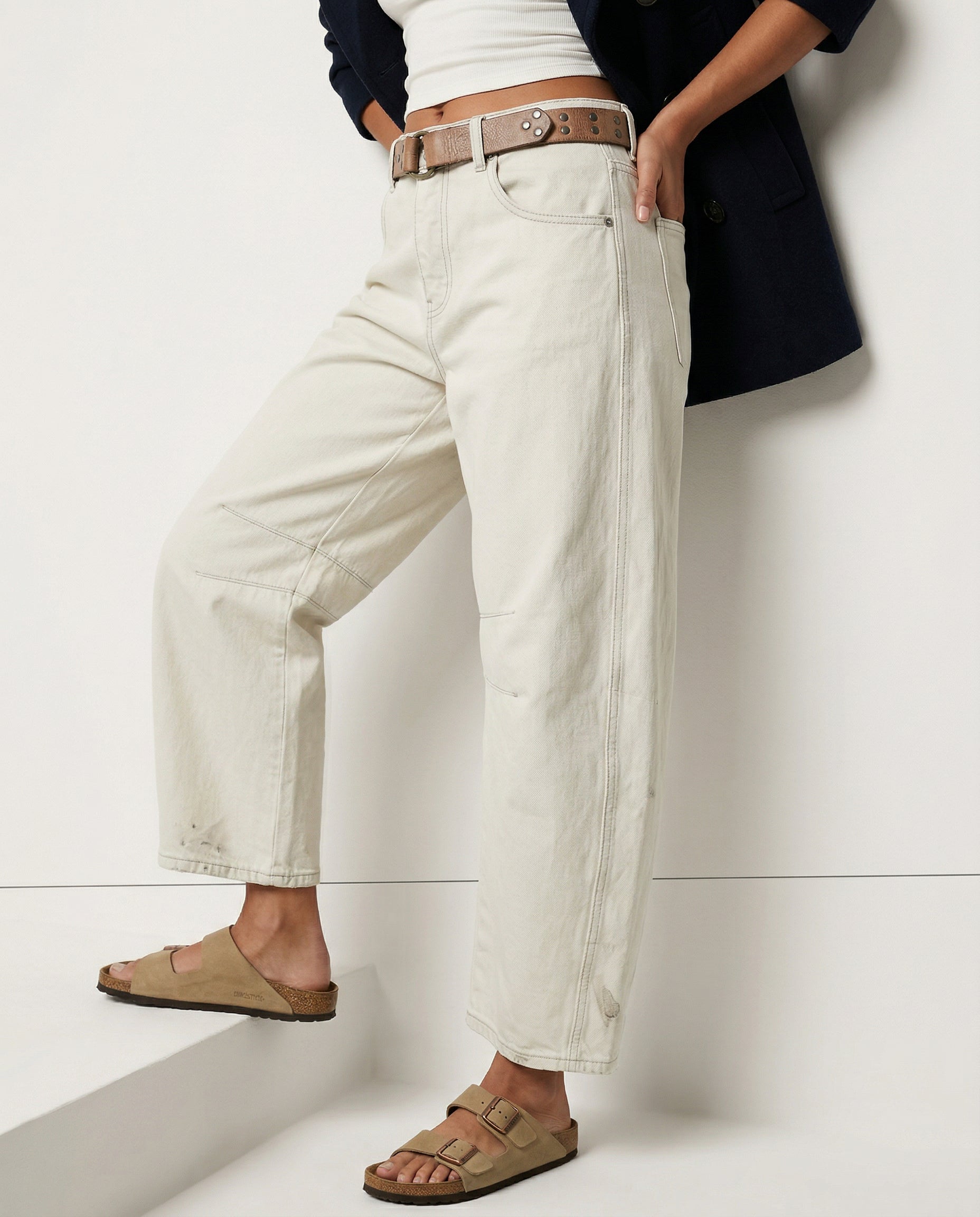 Kathleen Sculpted Barrel Leg Denim Jeans