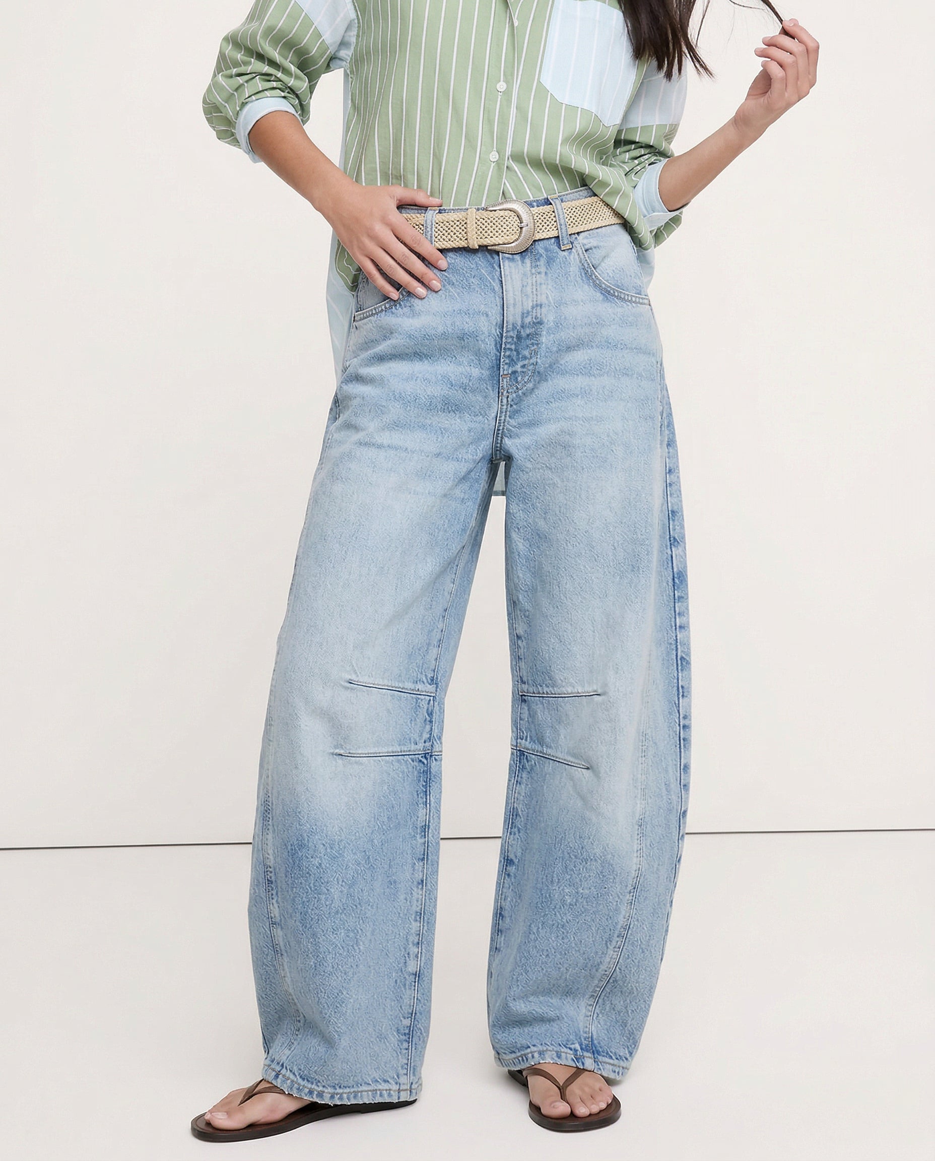 Kathleen Sculpted Barrel Leg Denim Jeans