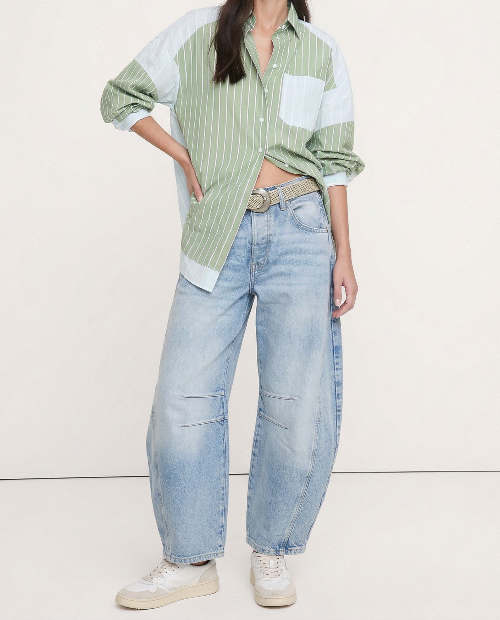 Kathleen Sculpted Barrel Leg Denim Jeans