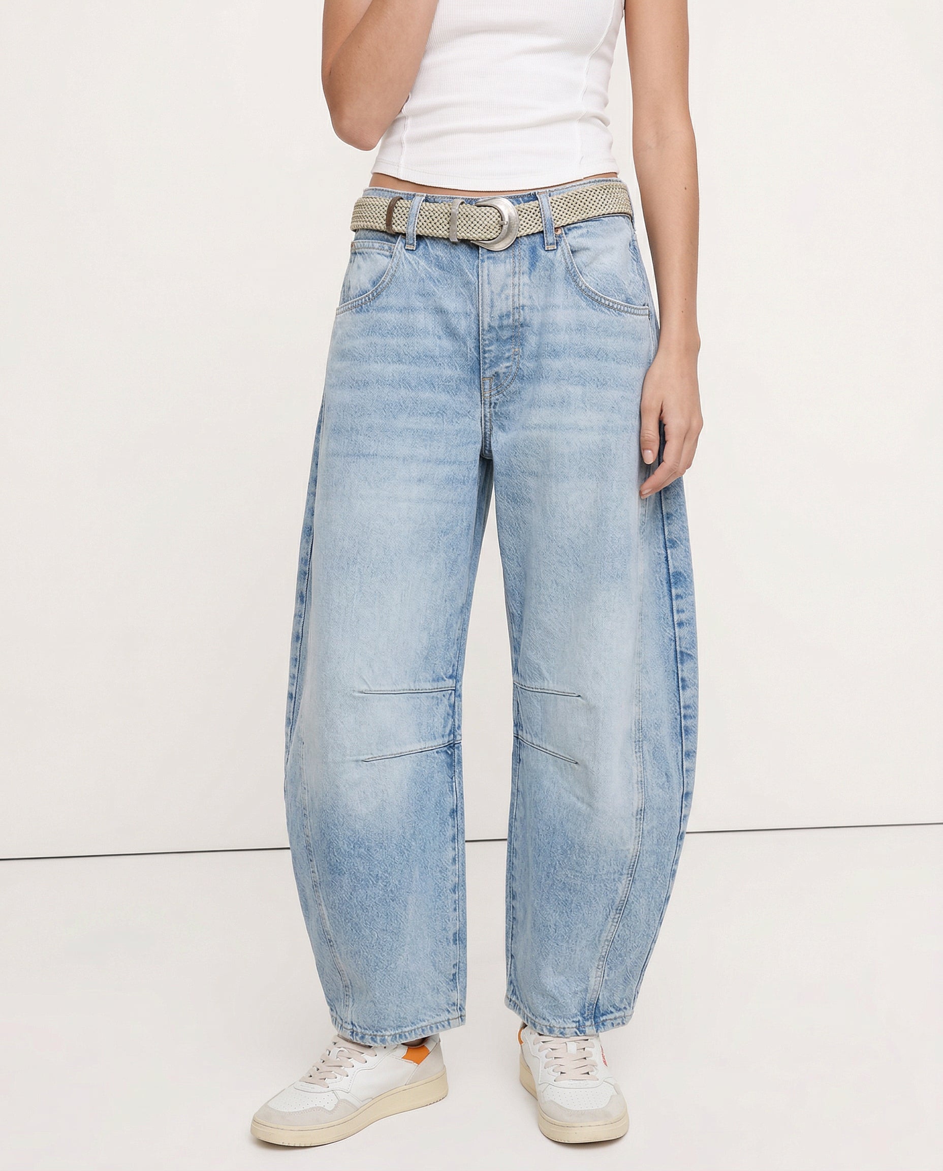 Kathleen Sculpted Barrel Leg Denim Jeans