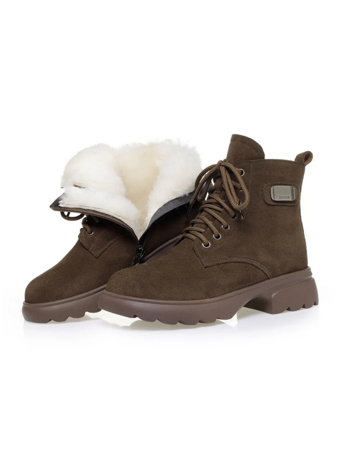 Endellion Lace-Up Side-Zip Combat Boots