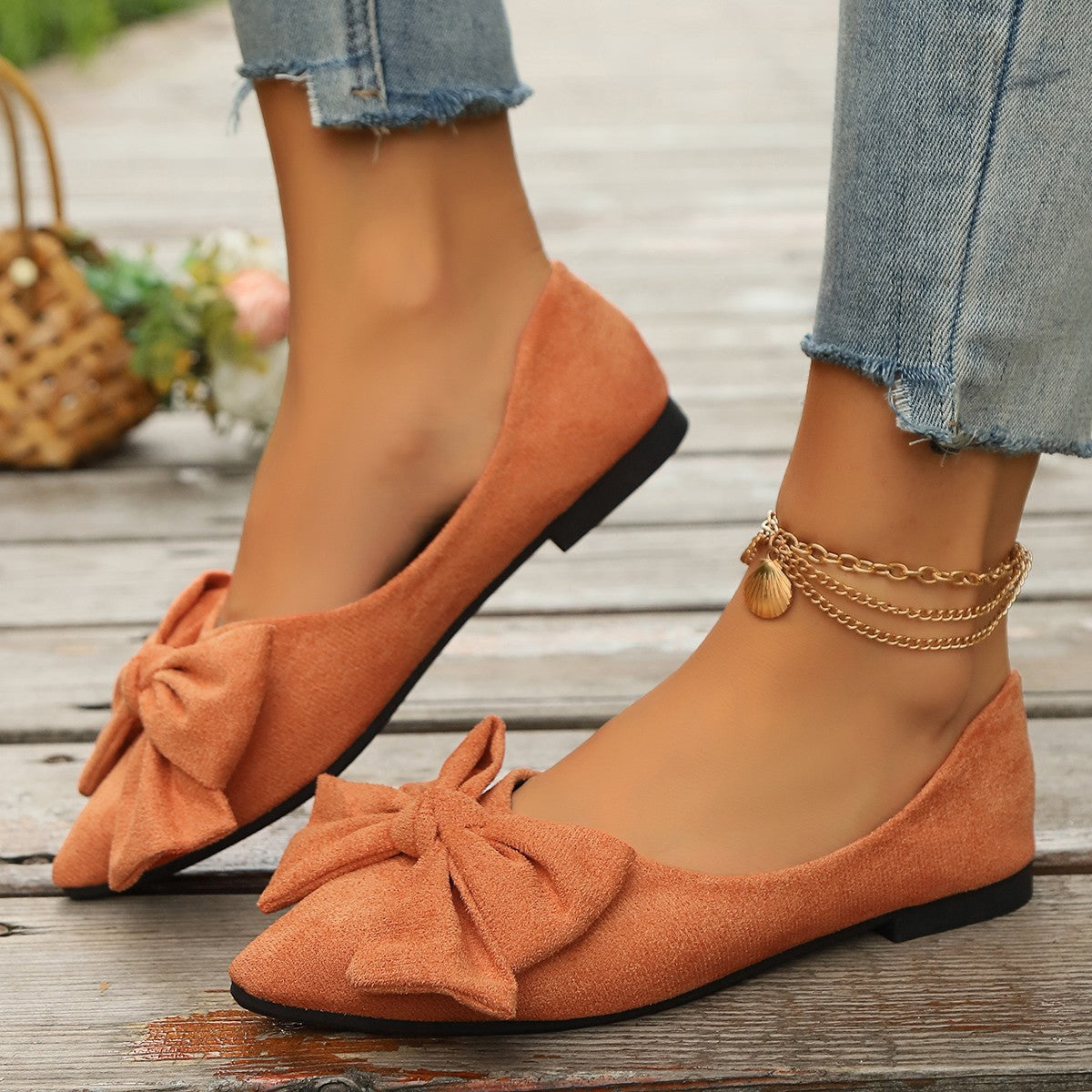 Doris Bow Detail Ballet Flats