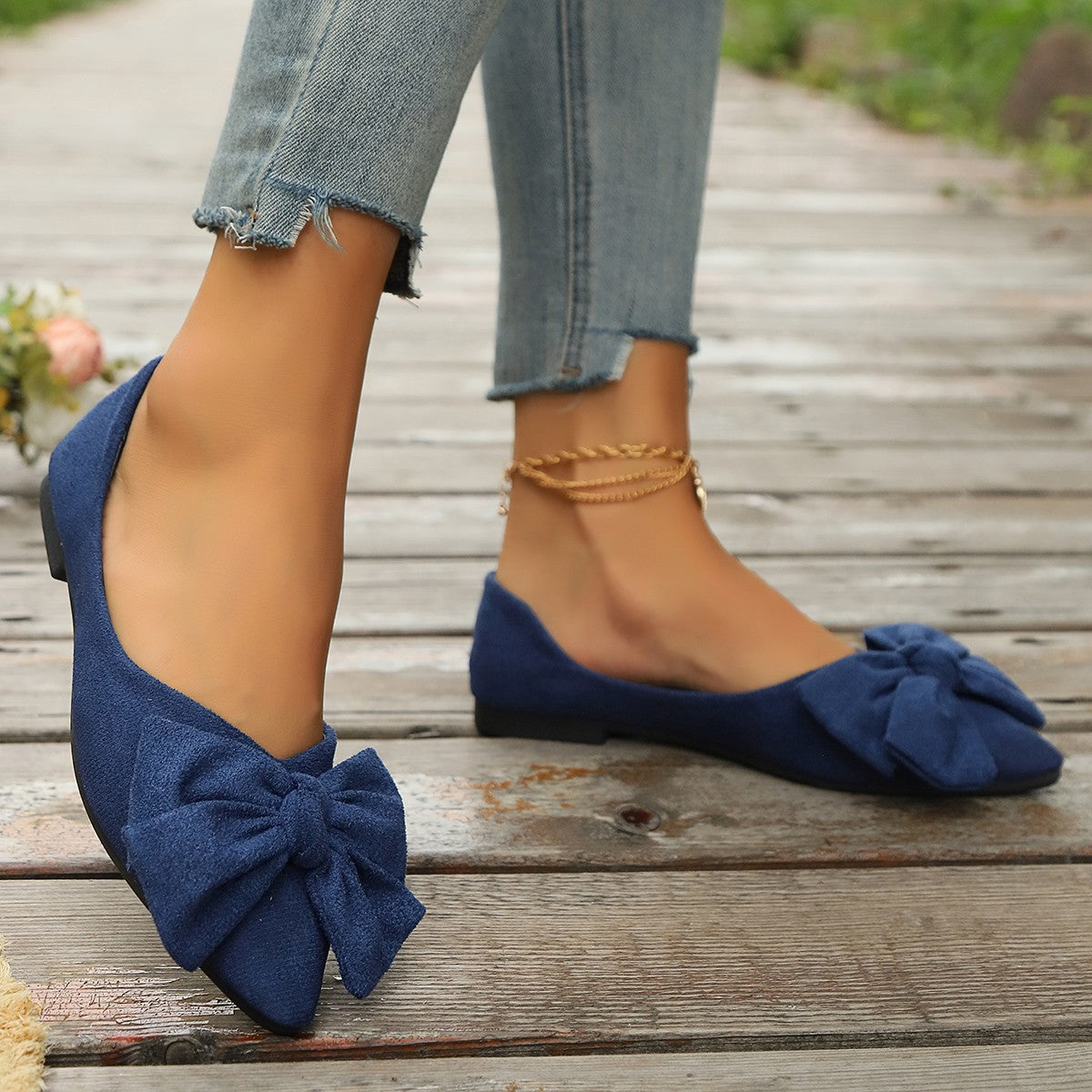 Doris Bow Detail Ballet Flats