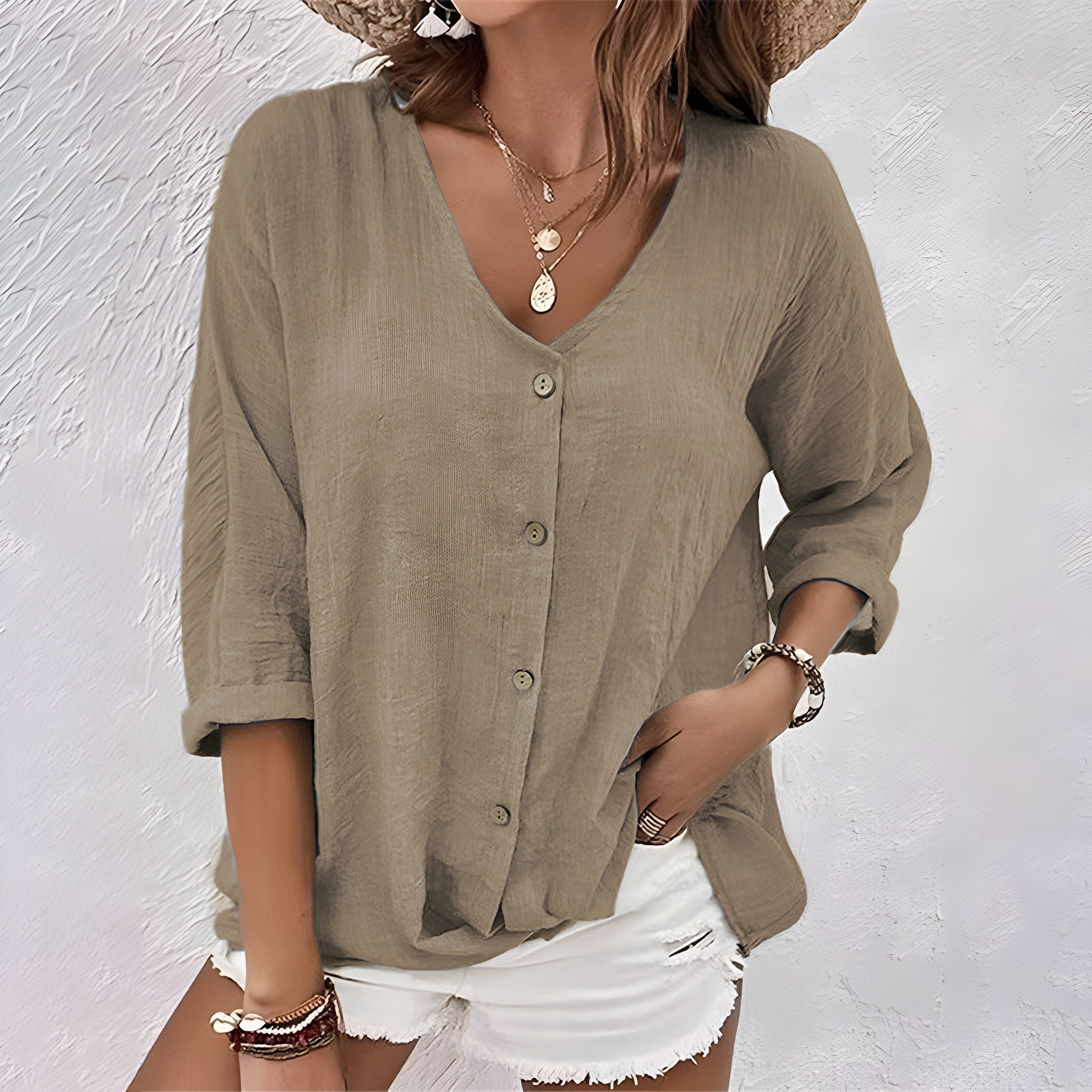 Theresa Relaxed Button Blouse