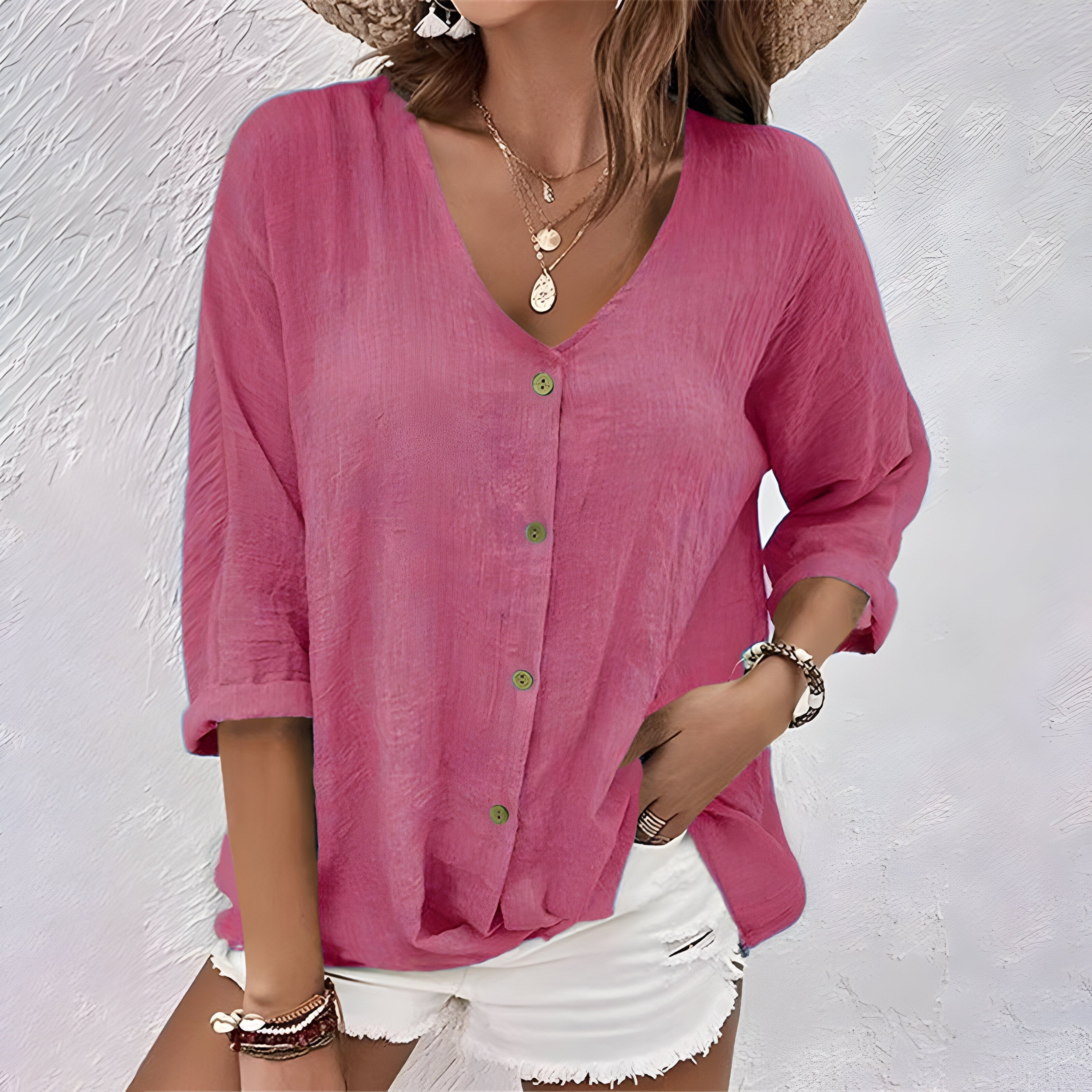 Theresa Relaxed Button Blouse