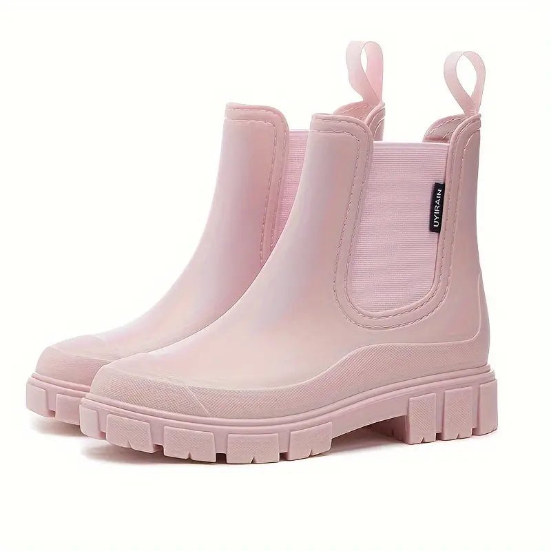 Margo & Main – Rose pink Chelsea ankle boots on a chunky lug platform sole, US women's sizes