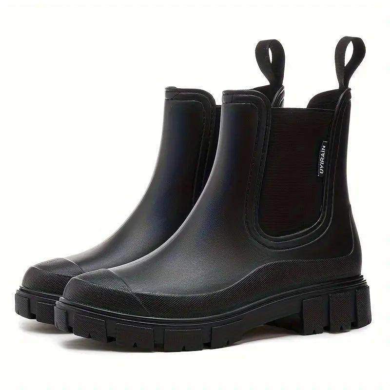 Margo & Main – Black waterproof Chelsea ankle boots with a back pull tab, US women's sizes