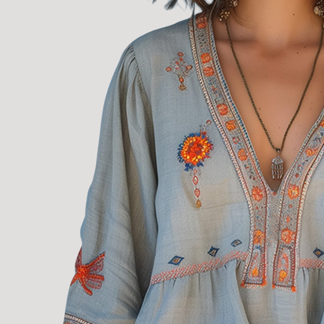 Shirley Embroidered Boho Blouse